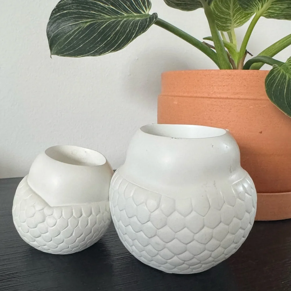PARTYLITE Ceramic Owl Figurine Tea light Candle Holder 2 Piece - Picture 4 of 4